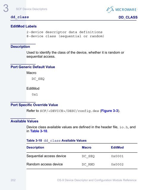 OS-9 Device Descriptor and Configuration Module Reference