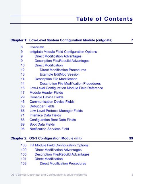 OS-9 Device Descriptor and Configuration Module Reference