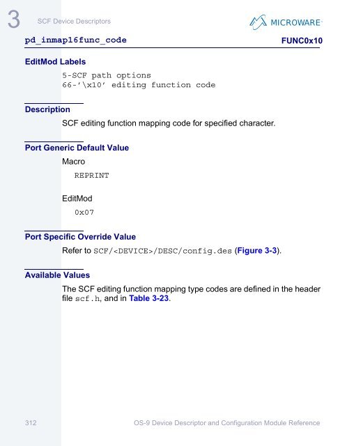 OS-9 Device Descriptor and Configuration Module Reference