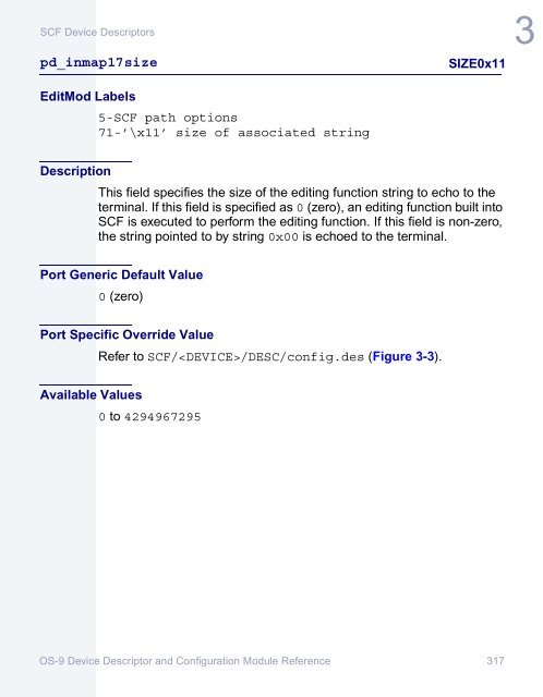 OS-9 Device Descriptor and Configuration Module Reference