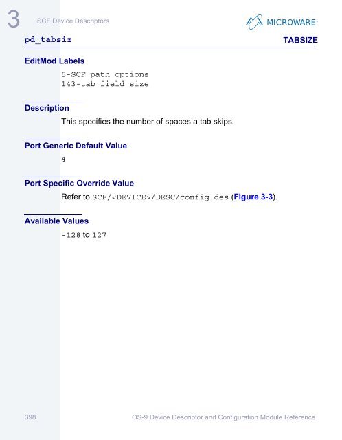 OS-9 Device Descriptor and Configuration Module Reference