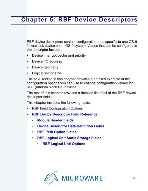 OS-9 Device Descriptor and Configuration Module Reference