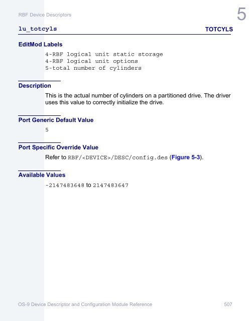 OS-9 Device Descriptor and Configuration Module Reference