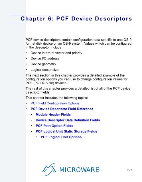 OS-9 Device Descriptor and Configuration Module Reference