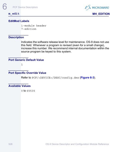 OS-9 Device Descriptor and Configuration Module Reference