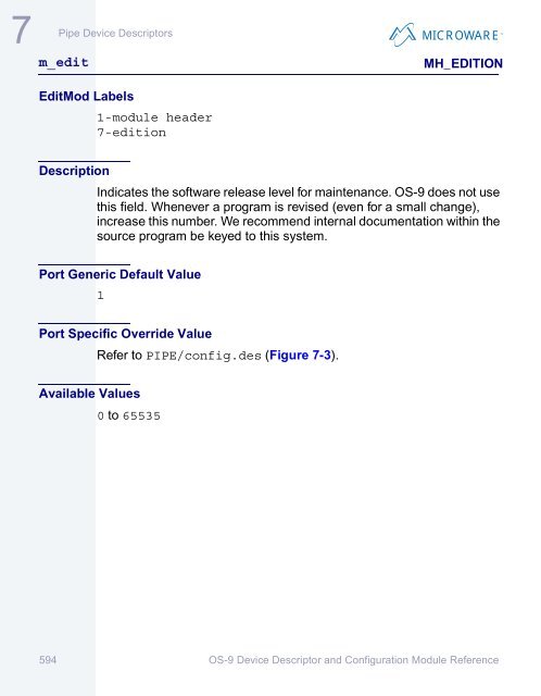 OS-9 Device Descriptor and Configuration Module Reference