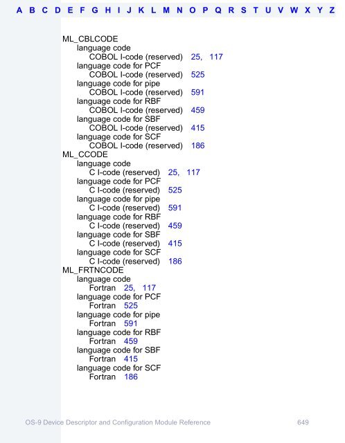 OS-9 Device Descriptor and Configuration Module Reference