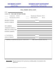 WELL PERMIT APPLICATION - San Benito County Water District