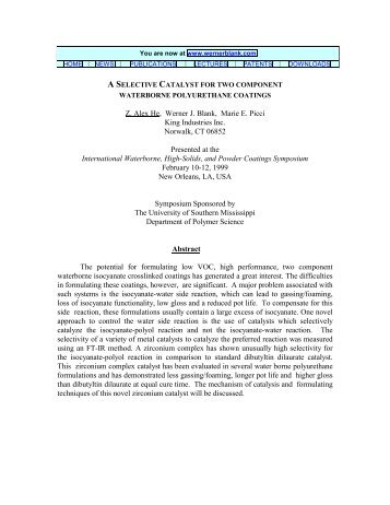 catalysts for two component waterborne ... - Wernerblank.com