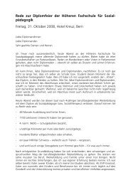 Rede zur Diplomfeier der Höheren Fachschule für Sozial ...