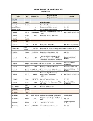 takwim 2013 ikut bulan latest.xlsx