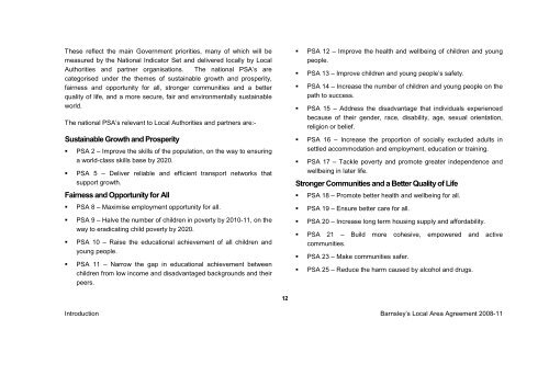 BMBC 21: Barnsleys Local Area Agreement 2008-2011