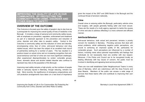 BMBC 21: Barnsleys Local Area Agreement 2008-2011