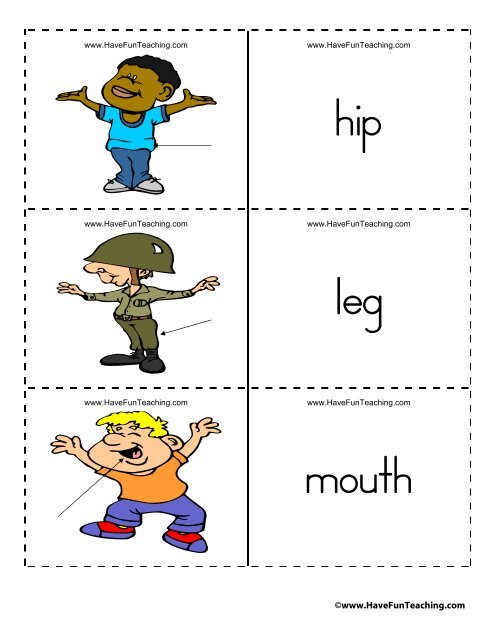 Body Parts Flash Cards - Have Fun Teaching