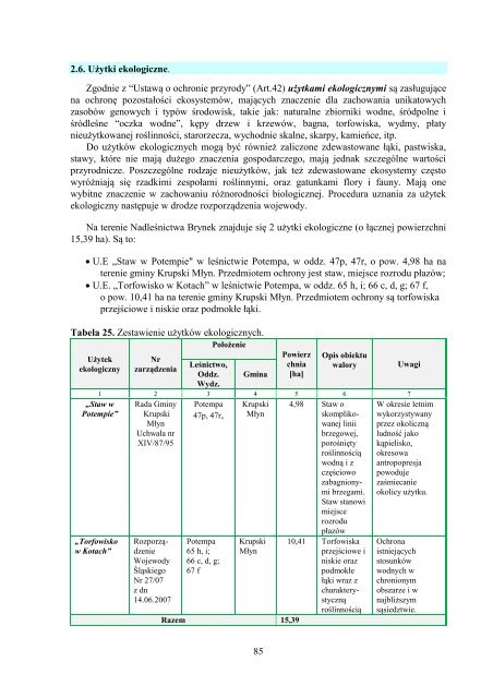 Plan urzÄdzenia lasu dla NadleÅnictwa Brynek - PaÅstwowe ...