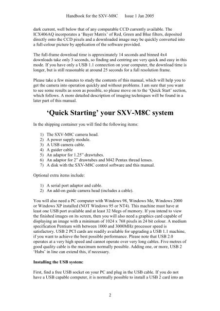 SXV-M8C handbook.pdf - Starlight Xpress