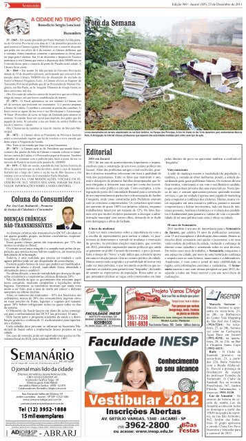 Edição 960, de 23 de dezembro de 2011 - Semanário de Jacareí