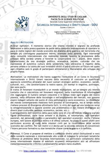 sidu - Scienze Politiche - UniversitÃ  degli studi di Cagliari.