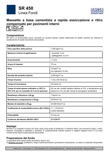 Scheda tecnica SR 450 - Fassa Bortolo
