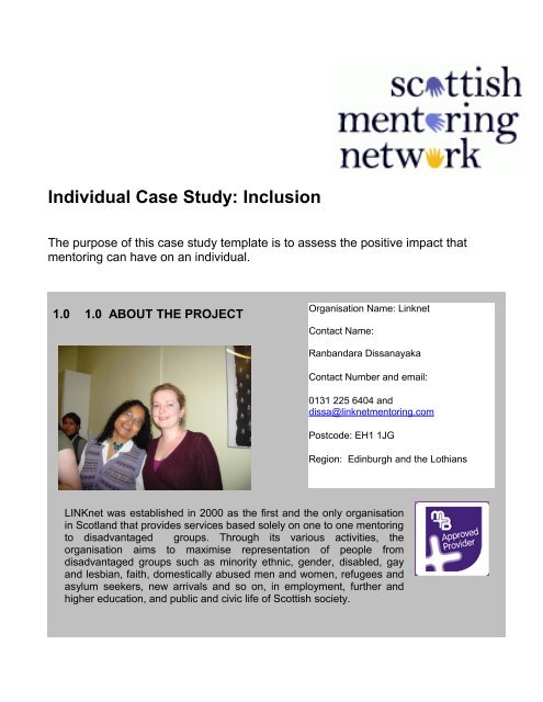 Individual Case Study: Inclusion - Scottish Mentoring Network