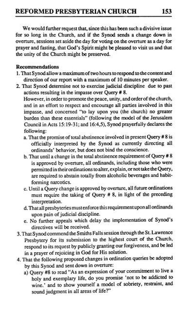 Reformed Presbyterian Minutes of Synod 1993