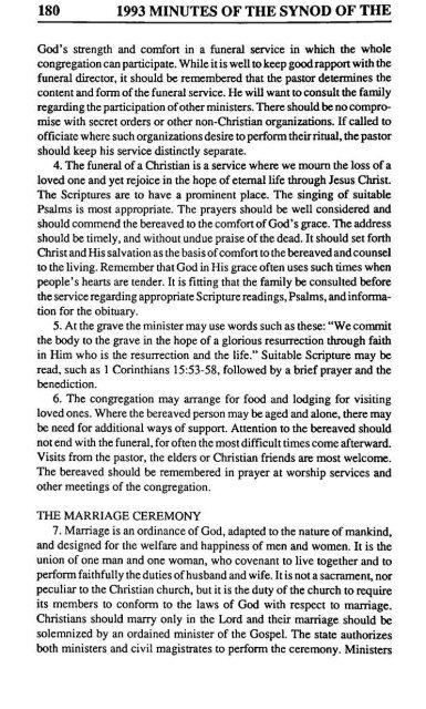 Reformed Presbyterian Minutes of Synod 1993