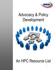 Advocacy & Policy Development - Health Promotion Clearinghouse