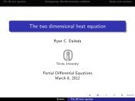 The two dimensional heat equation - Trinity University