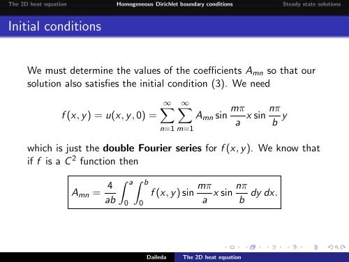 The two dimensional heat equation - Trinity University