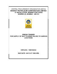 BHARAT PETROLEUM CORPORATION LIMITED PRESS TENDER