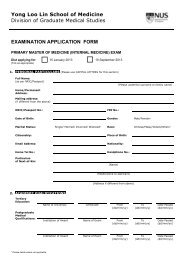 Application Form - Yong Loo Lin School of Medicine