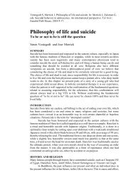 Philosophy of life and suicide