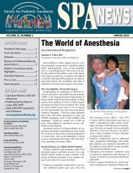 Full Newsletter - The Society for Pediatric Anesthesia