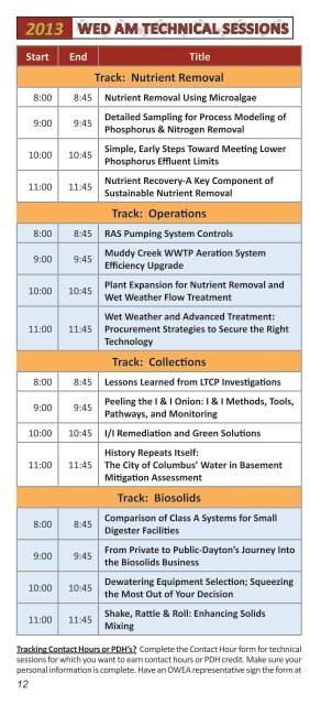 2013 Conference Program - Ohio Water Environment Association