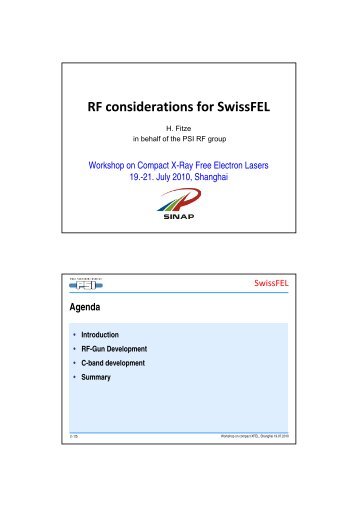 RF considerations for SwissFEL