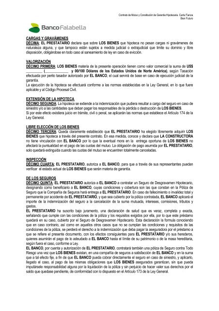 Contrato Hipotecario Carta Fianza - Banco Falabella