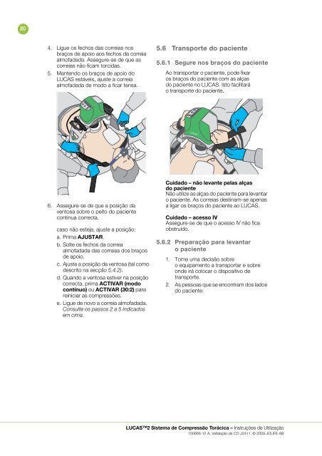 Instruções de Utilização - Lucas CPR
