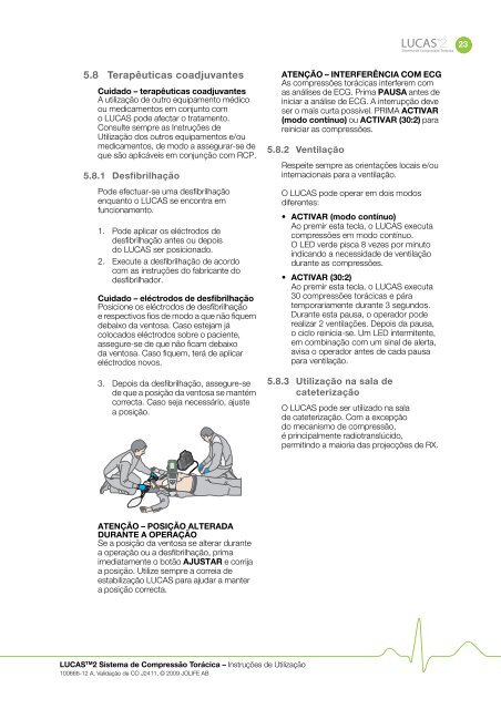 Instruções de Utilização - Lucas CPR