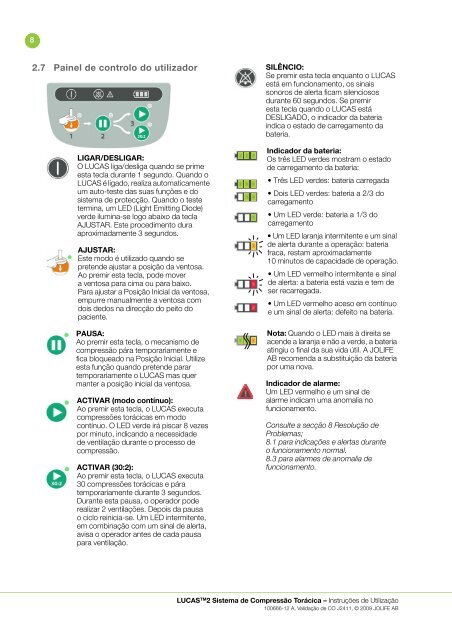 Instruções de Utilização - Lucas CPR