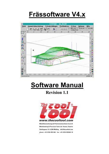 Handbuch StepFour Version 4 Rev1.1 - The Cool Tool GmbH