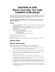 Terms and Conditions - Steve Irwin Day