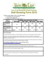 Stall Booking Form 2010 - Tree of Life