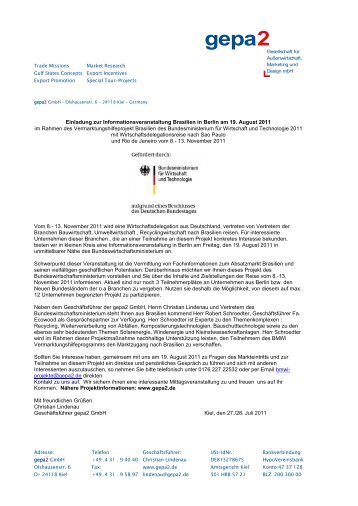 Einladung zur Informationsveranstaltung Brasilien in Berlin ... - gepa2