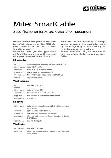 Mitec SmartCable Svenska - Mitec Instrument AB