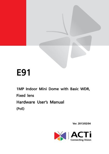 Hardware User's Manual - Kamery IP