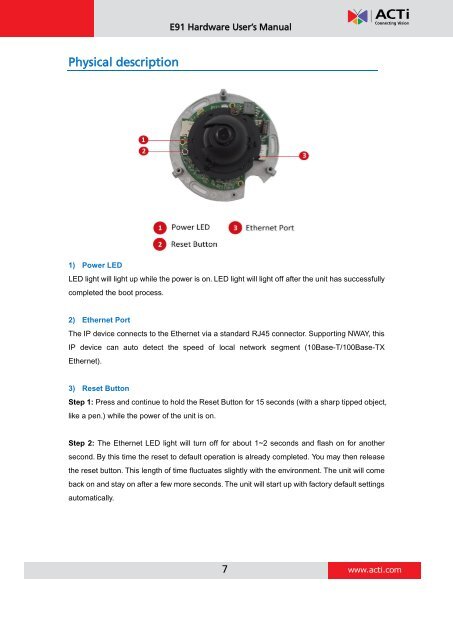 Hardware User's Manual - Kamery IP