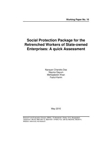 Social Protection Package for the Retrenched Workers of - BRAC ...