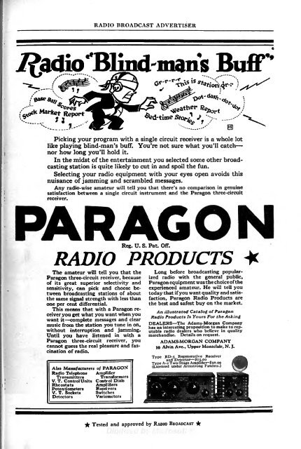 Radio Broadcast - 1923, August - 86 Pages, 8.5 ... - VacuumTubeEra