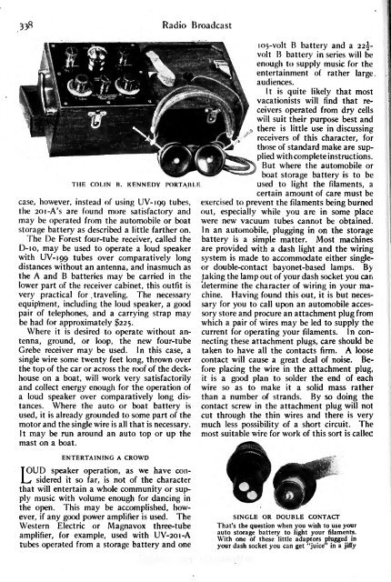 Radio Broadcast - 1923, August - 86 Pages, 8.5 ... - VacuumTubeEra