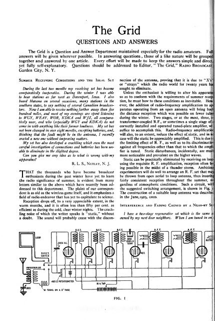 Radio Broadcast - 1923, August - 86 Pages, 8.5 ... - VacuumTubeEra